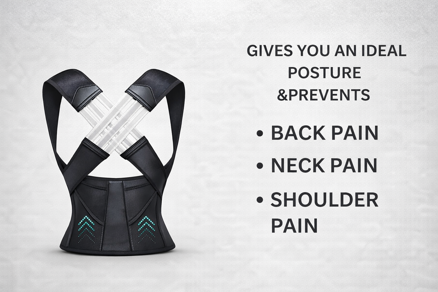 Posture corrector (Moderate Support) | Ideal Aid to Correct Posture & Relieves Pain (Black)