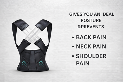 Posture corrector (Moderate Support) | Ideal Aid to Correct Posture & Relieves Pain (Black)